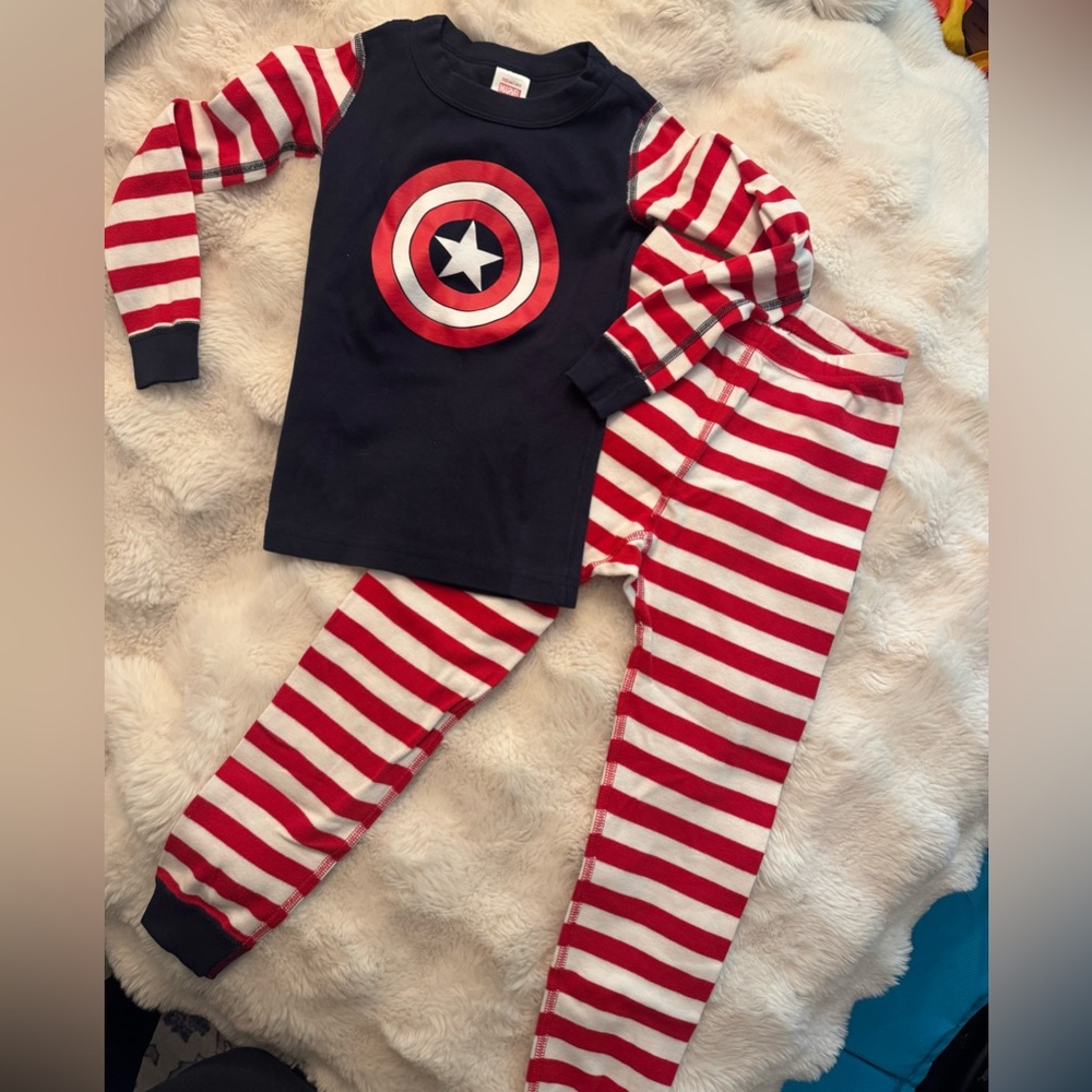 Hanna Anderson-Red and White Striped Pajama Set